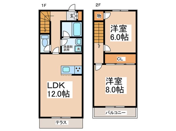 ヴェルクール貝塚の物件間取画像